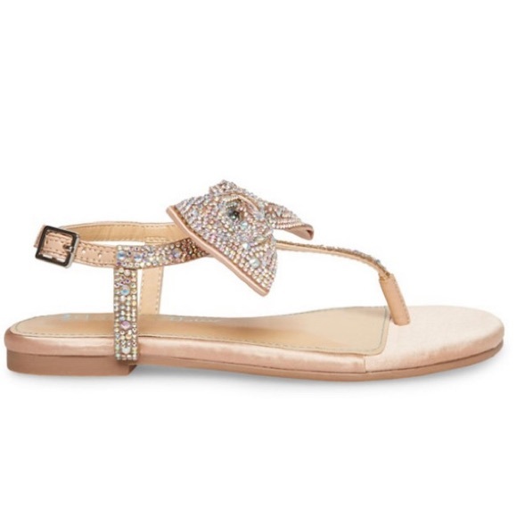 BETSEY JOHNSON Girls Rhinestone Studded Bow Ankle Strap Sandals NEW - Picture 2 of 6